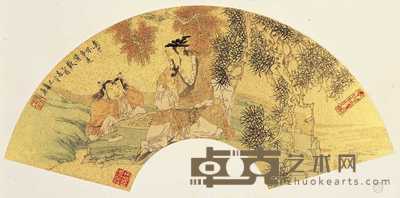 吴元奎 乙酉(2005年)作 对弈图 镜心 61×20.5cm